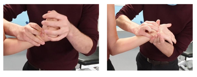 Technique de relâchement musculaire et massage thérapeutique des tissus mous de la main et du poignet en consultation de chiropraxie